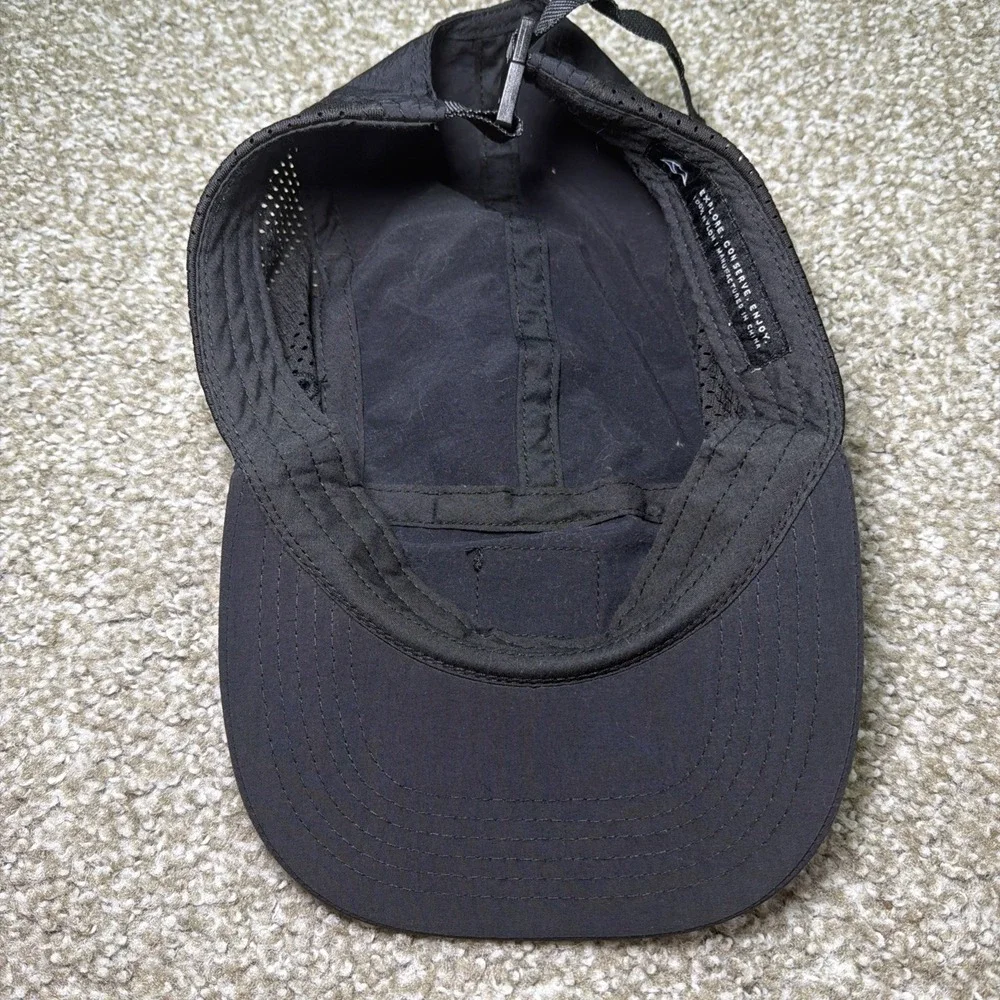 Tillak Wallowa 5-Panel Hat Cap Nylon Strap Back Black Camp Hike Outdoor Gorpcore